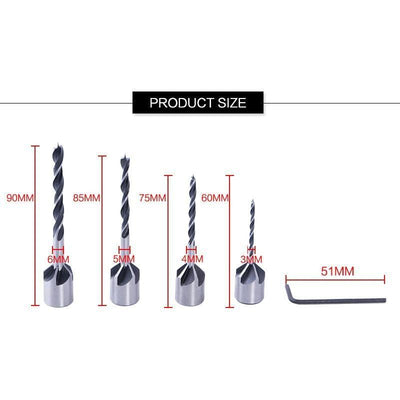 Countersink Depth Adjustable Drill Bit (4PCs)